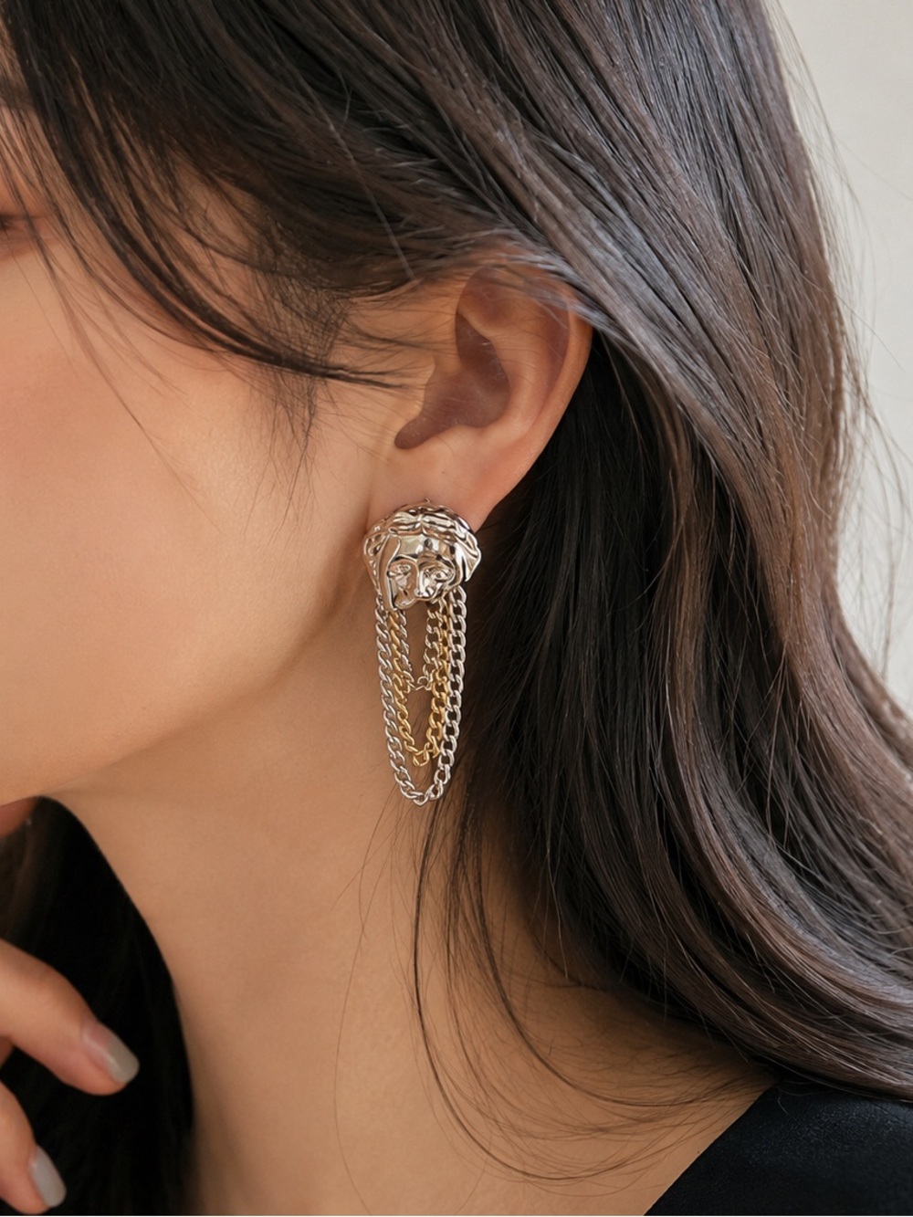 Designer-Inspired Medallion Chain Earrings | Bold Glam Style